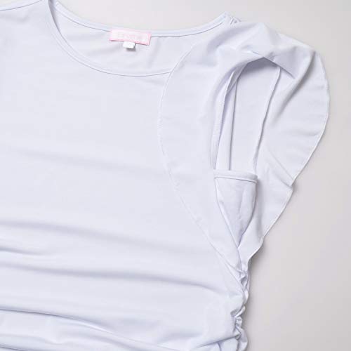 Bhome Maternity Tops Flying Shorts Sleeve Tshirt Side Ruched Pregnant Blouse Casual Pregnancy Tunic White L #TOP3