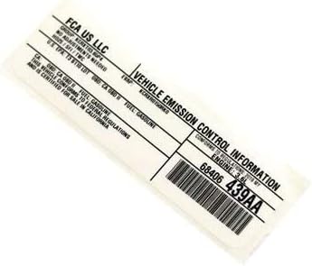 Mopar 68406439AA LABEL VEHICLE EMISSION CONTROL IN