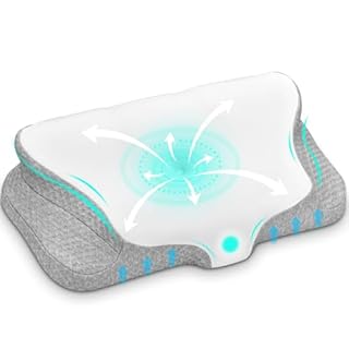 Ehomfory Cervicale Ergonomico Cuscino Memory Foam per Dormire, Cuscino Memory Foam per Supporto Cervicale con Federa Sfoderabile e Lavabile