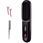 Go Brush Pro Cordless,2025 New Hair Straightener Go Brush Pro Straightening Comb for Travel Rechargeable Hair Cordless Comb(Black)