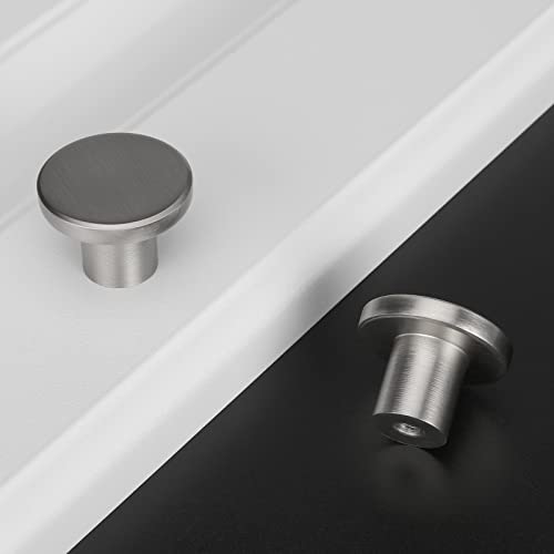 LONTAN 20 Pack Brushed Nickel Door Knobs Kitchen Door Knobs Round Cabinet Drawer Hardware Aluminum Alloy for Cupboard Wardrobes Furniture - Image 3