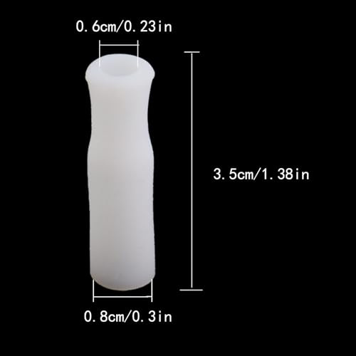 20 piezas de puntas de pitillo reutilizables de silicón blancas miniatura 2