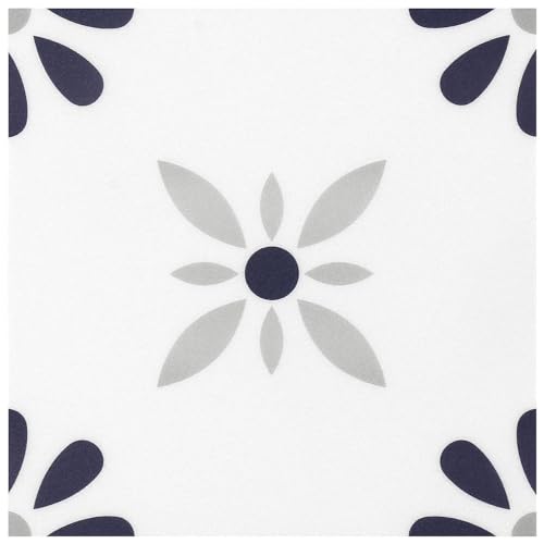 Suelo de vinilo para pegar y despegar, 20 x 20 cm, azulejos decorativos para pared, piso, cocina, baño, apto para todas las superficies lisas, paquete de 10 (Azul oscuro)