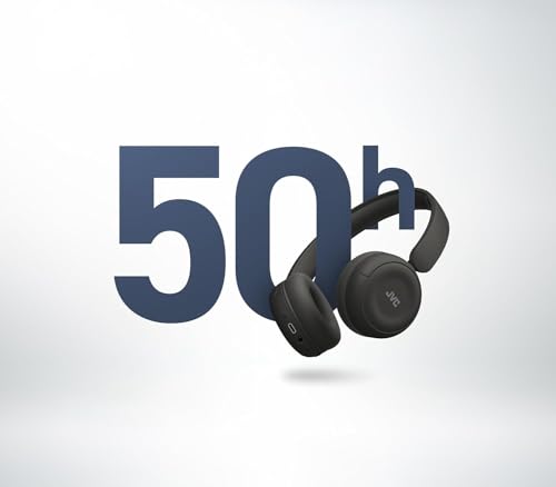 Casque sans Fil JVC avec autonomie de 50 Heures, Coussinets Souples, Conception Pliable, Bluetooth 5.3, Connexion multipoint, Application égaliseur EQ, Micro intégré – Noir Mat - HAS59WB
