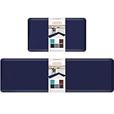 Picture of HappyTrends Kitchen Mat,17.3"x28"+17.3"x60" Navy, Cushioned Comfort Anti-Fatigue Waterproof Floor Mat Kitchen Rugs, Thick Perfect Ergonomic Foam Standing mat for Kitchen, Home, Office, Laundry