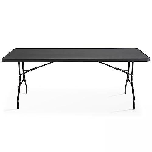 Table de réception pliante noire 200 cm résistant aux intempéries pour repas 10 places - 3