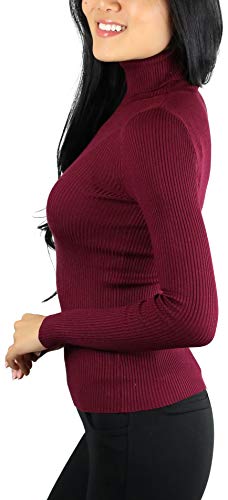 Image of ToBeInStyle Women's Classic Knit Fold Over Turtleneck Pullover