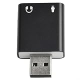 Scheda audio USB 7.1, adattatore esterno per auricolari audio da 3,5 mm, in lega di alluminio, emulazione USB 7.1, adattatore audio esterno per computer portatile e desktop (nero)