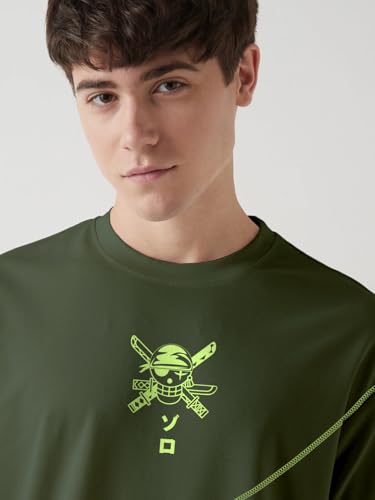 Image of crazymonk Zoro X King of Hell Oversized T-Shirt - Olive Green