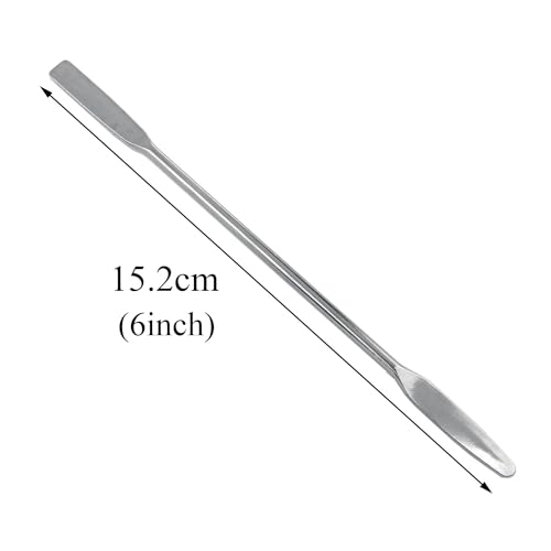 Meuey Lyot Stainless Steel Lab Laboratory Mini Double-Ended Spatula Semi-Micro Shovel Conical Arrow End Flat End -4PCS - Thumbnail 4