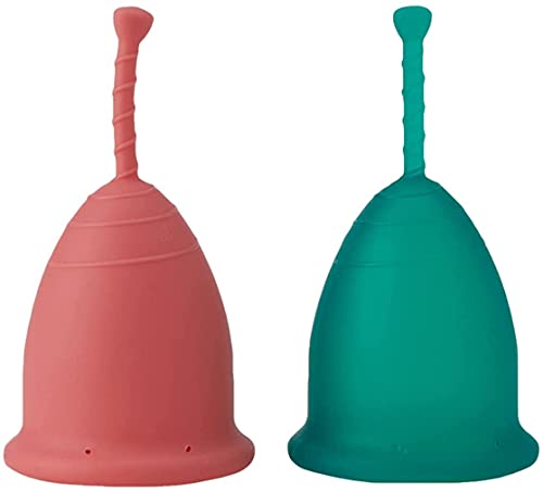 Rainbowcup Cup - Juego de 2 copas menstruales de silicona médica, tazas menstruales tónicas con color variable, talla 1, fabricado en Italia, 2 unidades Cover