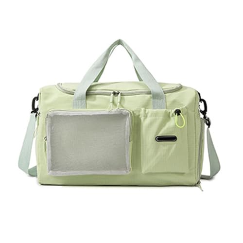 Sac de gym pliable femme vert avec grand compartiment imperméable pour fitness et week-end