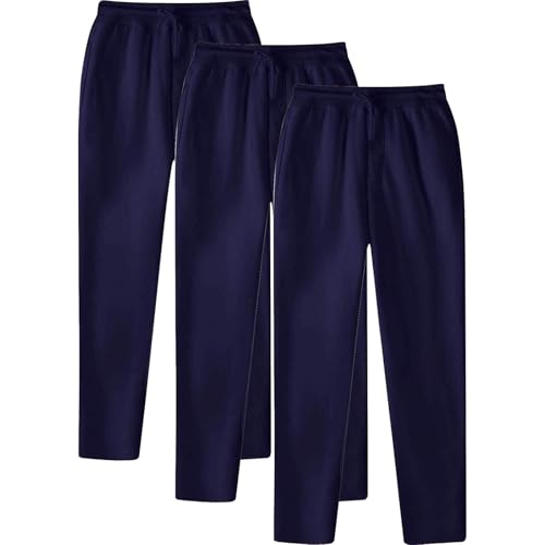 3 Pack Sweatpants for Men Casual Open Bottom Baggy Sweatpants with Pockets Elastic Waist Workout Joggers Sweat Pants2