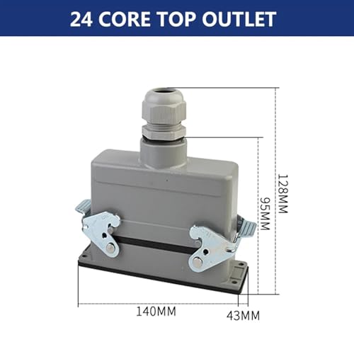 Conector Rectangular Heavy Duty HDC HE 24 Core 16A miniatura 2
