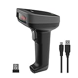 Wireless Barcode Scanner USB Handheld 1D Laser Automatic Reader Rechargeable 2.4GHz Wireless & USB2.0 Wired