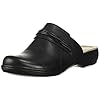 Clarks-Leisa-Clover Clarks Women's Leisa Clover Clog, Black Leather, 90 M US