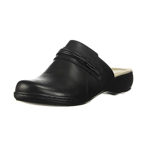 Clarks-Leisa-Clover Clarks Women's Leisa Clover Clog, Black Leather, 90 M US