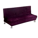 PETCUTE Housse Clic Clac Housse Canape Lit Extensible Anti-Taches Housse bz Housse de canapé sans Bras Violet foncé