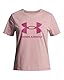 Under Armour Mädchen Big Logo Kurzarmshirt, superweiches Sportshirt aus Baumwollmischung, schnelltrocknendes T-Shirt mit geripptem Kragen,Tourmaline Pink / / Fuchsia Dusk,YXS