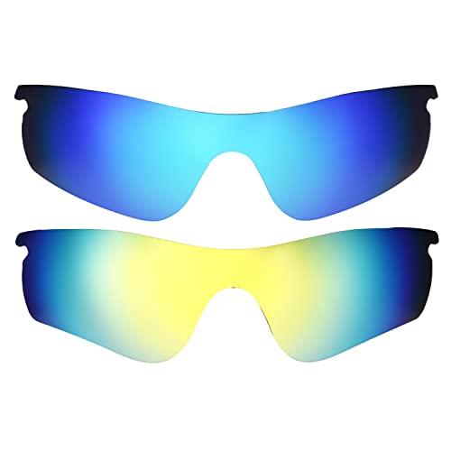 Verres Radarlock Path Oakleys compatibles bleu et or 24k en taille unique