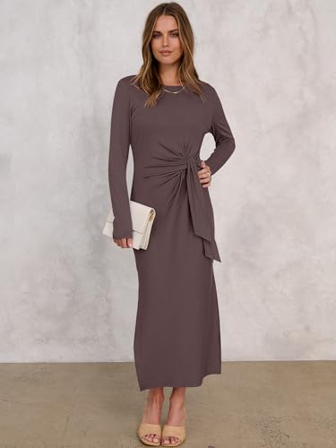 Image of ANRABESS Women's Fall Long Sleeve Casual Maxi Dress