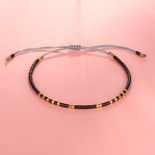 Image of C.QUAN CHI Handmade Friendship Beaded Bracelet Adjustable Colorful Miyuki Beads Bracelet