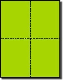 4.25" x 5.5, Four per Sheet, Terra Green 65# Astro Bright, 200 Postcards for Laser and Inkjet - 50 Sheets