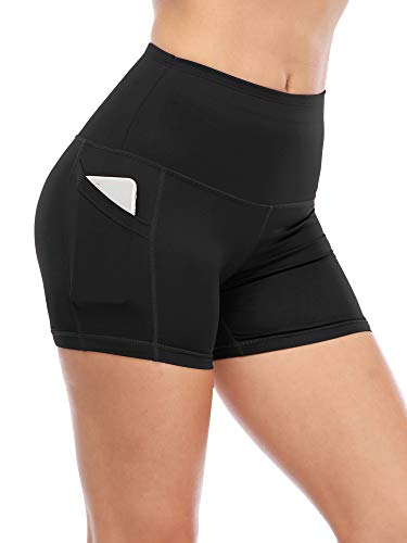 Cadmus High Waist Athletic Shorts For Womens Yoga Fitness Workout Running Shorts With Deep Pockets,3 Pack,1016,Black & Grey & Dark Green,Medium #TOP5