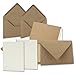 Produktbild 50x Vintage Kraftpapier Falt-Karten SET mit Umschlägen und Einlegern DIN A5-148 x 210 mm - braun - Recycling - blanko - NEUSER PAPIER