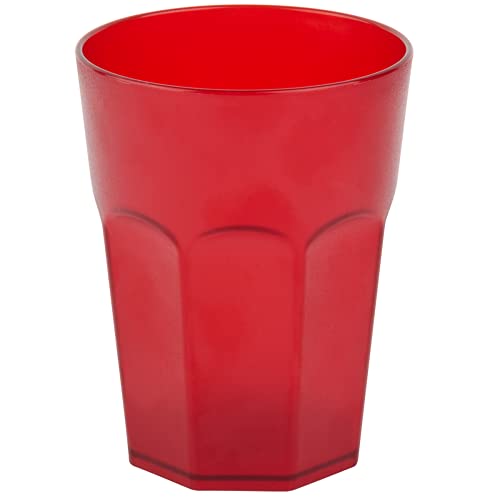 Kunststoffbecher Rot Trinkbecher Party-Becher Plastik Trink-Gläser Mehrweg 0,25l Cover