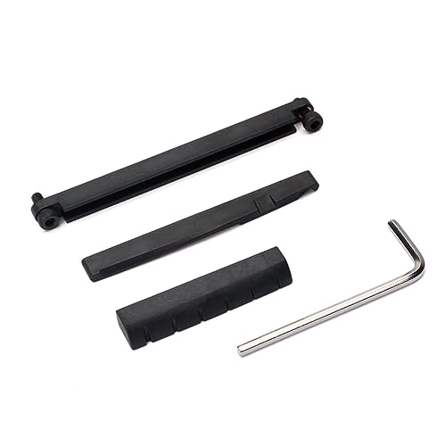 Wakauto Adjustable Guitar Nut and Saddle Kit Upper and Lower Nuts for Acoustic Guitars Includes Mini Tool