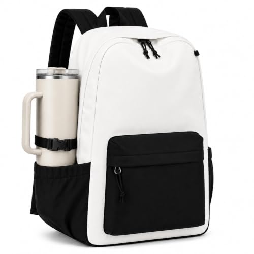 Image of LOIDOU Backpack for Girls School Backpacks Bookbags for Elementary Middle School Women Laptop Backpacks (Black White-, L-17)