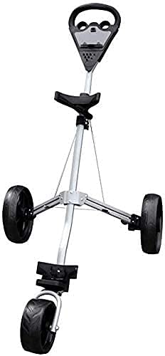 Carrito de Golf Plegable de 3 Ruedas, Duradero, con portavasos, Giratorio y Sistema de Freno de pie.