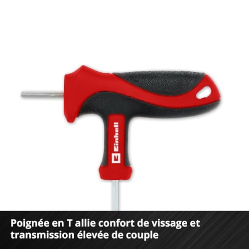 Einhell Mix&Match Insert Tournevis T 9 pcs Poignée T Tête Sphérique Lame 90° Hexagonale Système E Case - vue 6
