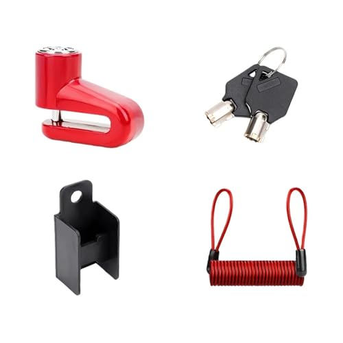 Antivol pour frein à disque de moto cadenas rouge pour stationnement urbain