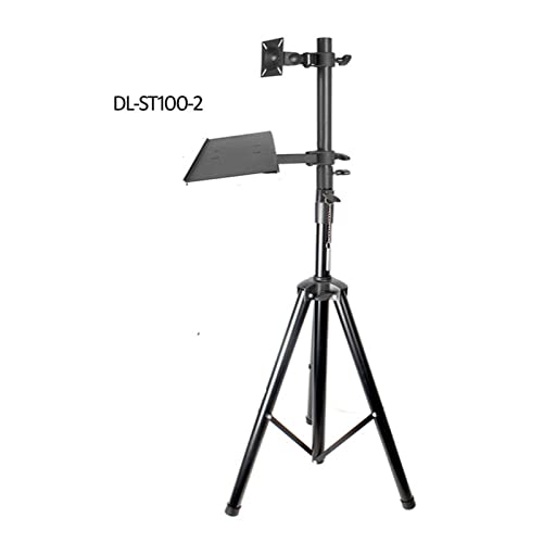Soporte de acero con rotación 360 e inclinación para monitor y teclado en trípode regulable 2