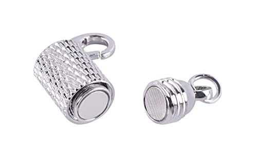 Konmay CLP1353-RHD 10 Sets Rhodium Screw-In Magnetic Necklace Clasps, Safety Magnetic Converter Clasps For Jewelry Making thumb #6