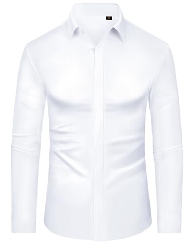 DEMEANOR Stretch Mens Dress Shirts Long Sleeve Slim Fit Dress Shirts for Men Button Down Dress Shirts Wrinkle Free4