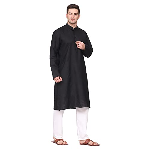 Image of ITOS365 Men Cotton Blend Kurta Pyjama Set Party Fashion Regular Ethinic Wear Indian Dress Gift for Men