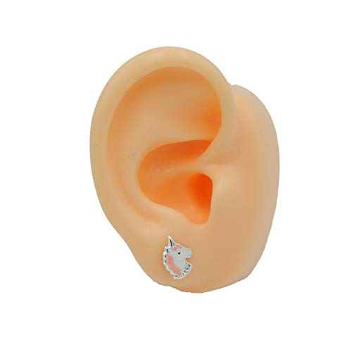 ICYROSE Hypoallergenic Sterling Silver Crystal Unicorn Stud Earrings (Nickel Free)2