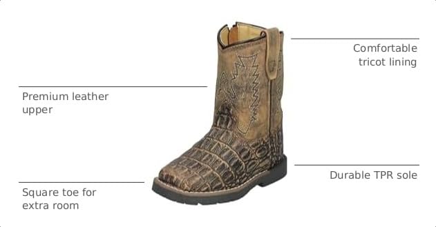 Image of Smoky Mountain Boots Toddlers' Autry Square Toe Leather Western Cowboy Boots