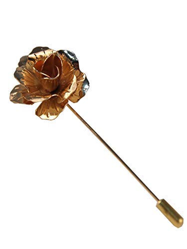 SevenAndEight S&E Hombres Floral Flor Dorada Solapa