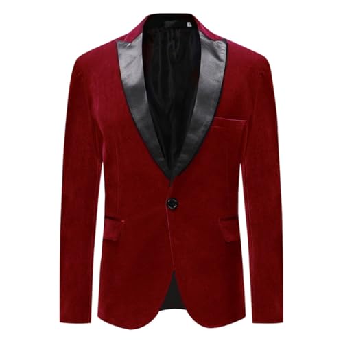 Allthemen Herren Sakko Samt Blazer Regular Fit Hochzeit Smoking Jacke für...
