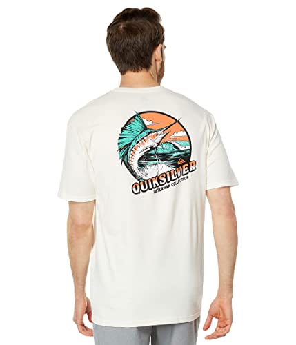 T-shirt homme Quiksilver Fins Up Antique White vetement ete taille XXL