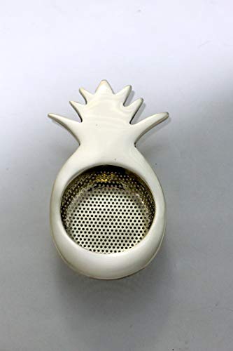 Image of Mittal Teas | Pineapple Shaped Brass Strainer | Ideal for 2 Cups | Easy to Use | Perfect for Tea and Coffee with Long Handle for Firm Grip and Easy Straining. (Pineapple Strainer)