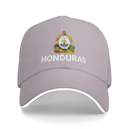 Support Honduras Chapeau Hondurien Casquette pour homme et femme I Stand avec emblème du Honduras Blason Casquette de baseball, gris, Taille unique
