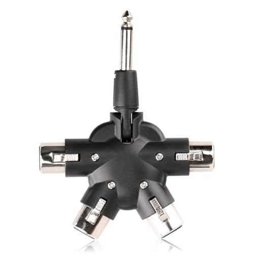 Adaptador inalámbrico UHF XLR a TRS de múltiples salidas para micrófonos dinámicos, guitarra, mezcladora y sistema PA, con 16 frecuencias ajustables y carga USB miniatura 1