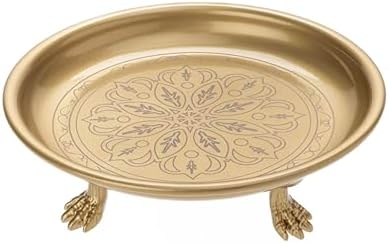 Solid Brass Pedestal Tray with Eagle Claw Feet – Vintage Gold Jew...
