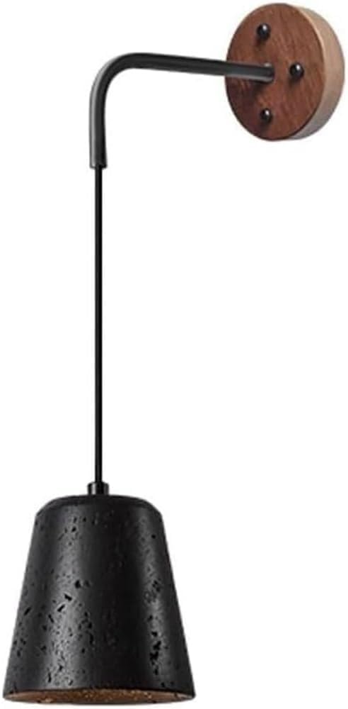 ZFPKXHVMG Indoor Wall Lamp, Black Travertine Wall Sconce Indoor Single Head Industrial Hanging Lamp