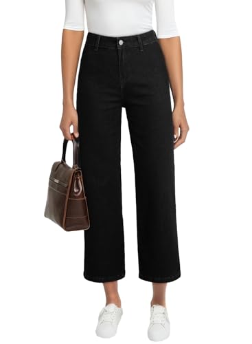 Astylish Womens High Waisted Jeans Stretchy Wide Leg Straight Trendy 2025 Summer Ankle Denim Pants4